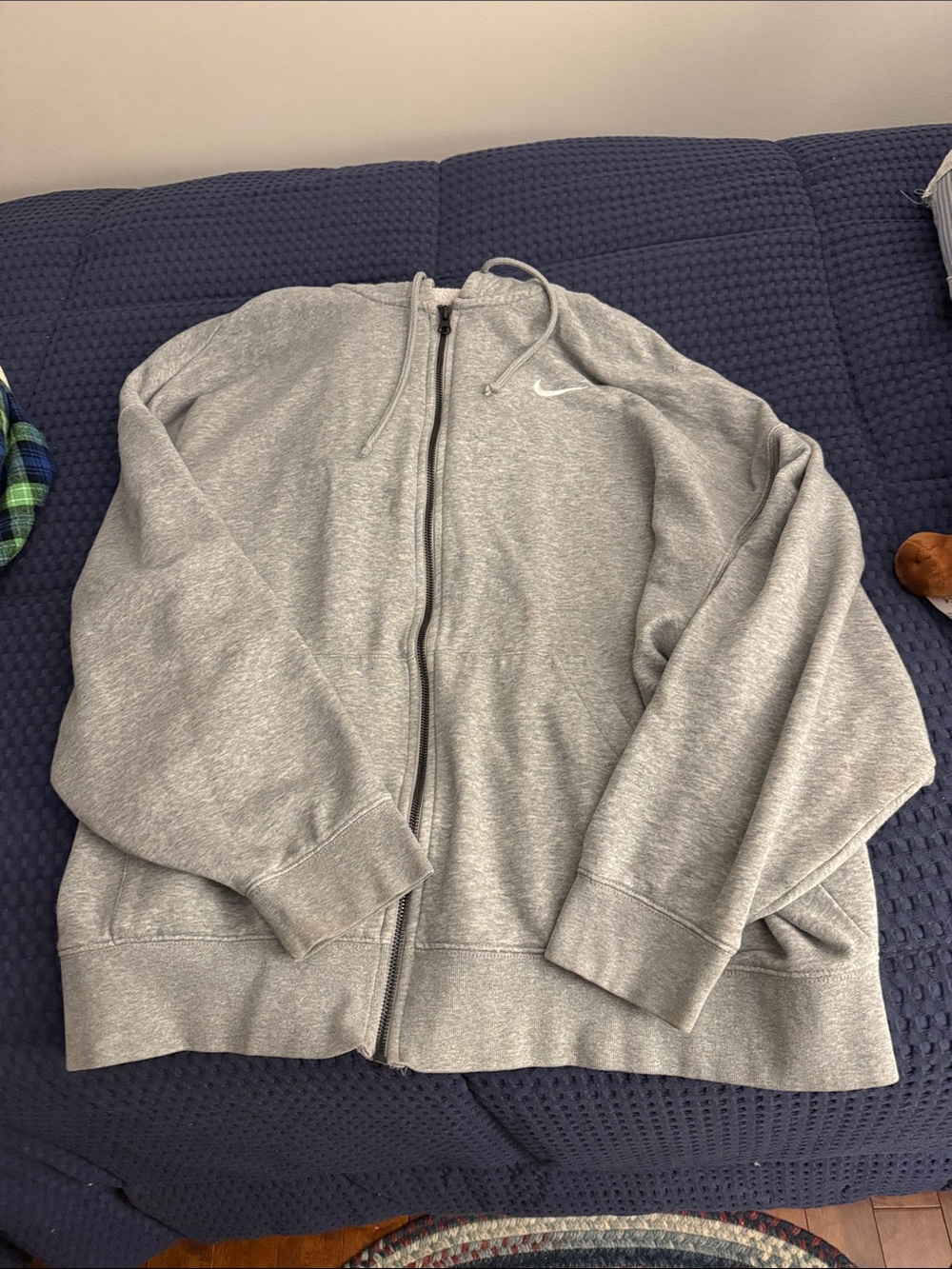 Nike Men's Light Grey Full-Zip Hoodie